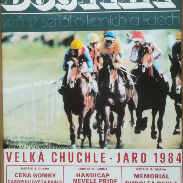 Plakát koní, dostihy Praha, Velká Chuchle-jaro-1984