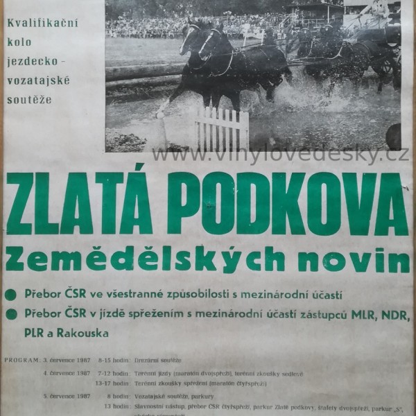 Plakát koně, vozatajské soutěže, Zlatá Podkova