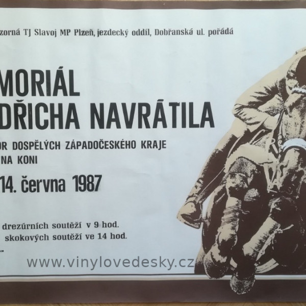 Plakát koně.Memoriál-Jindřicha Navrátila v jízdě na koni a přebor dospělých Plzeň-1987-TJ-Slavoj-MP-Plzeň