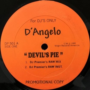 D´Angelo-Devils Pie-DJ Premier RAW RMX. Etiketa vinylové desky.